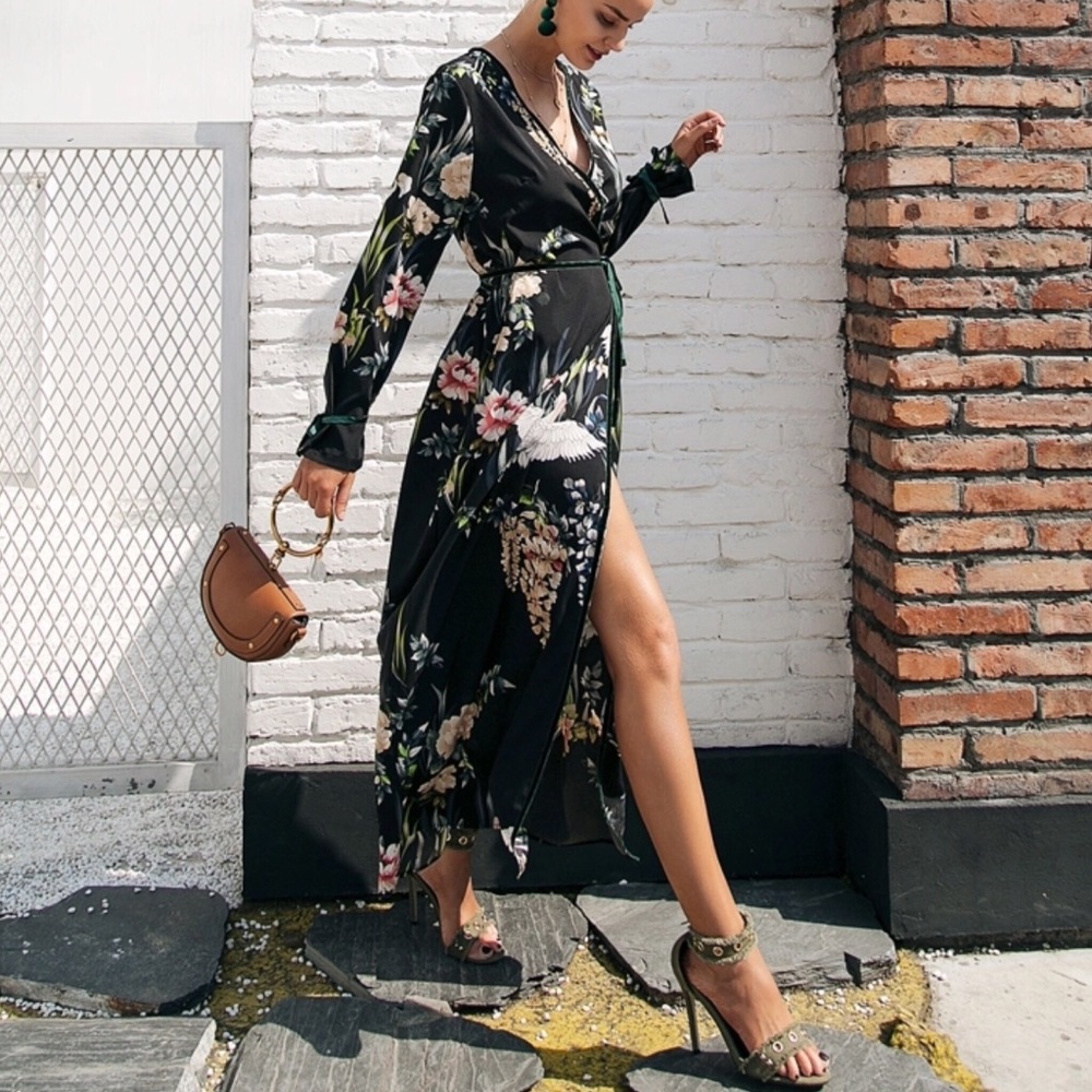 JUST IN! CYBIL KIMONO MAXI WRAP DRESS